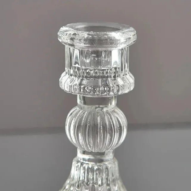 Bougeoirs en verre au design nordique minimaliste pour bougies cylindriques, disponibles en 4 styles - Hommfer
