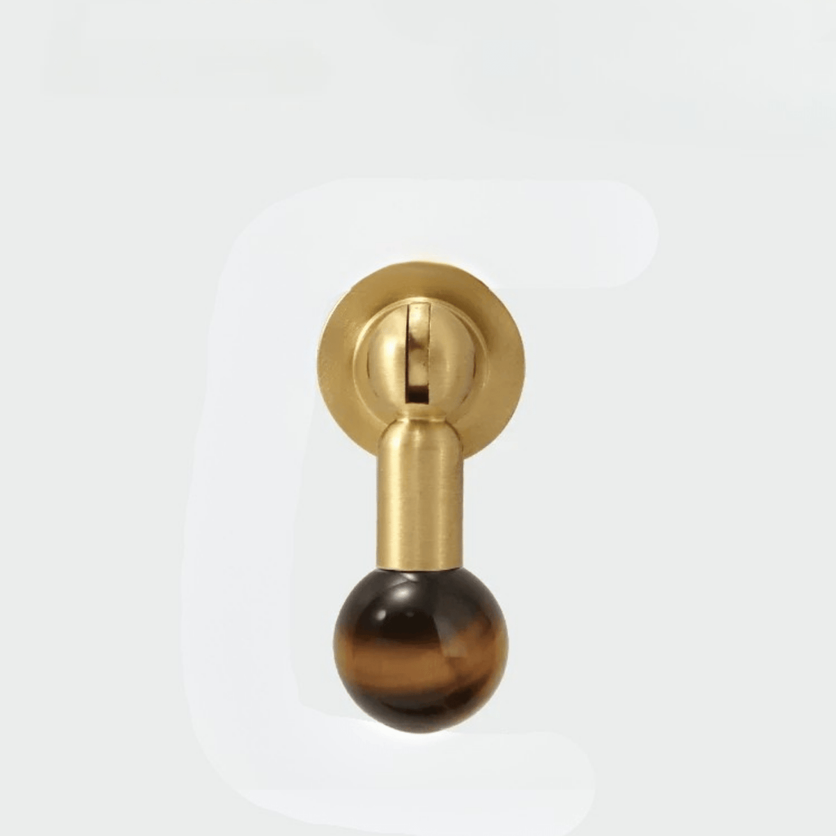 Bouton de meuble en cristal ambre et laiton pour armoires et tiroirs - Hommfer