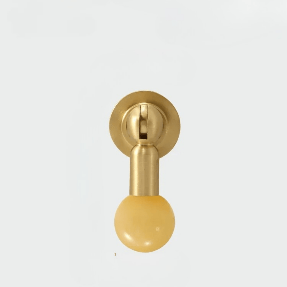 Bouton de meuble en cristal ambre et laiton pour armoires et tiroirs - Hommfer