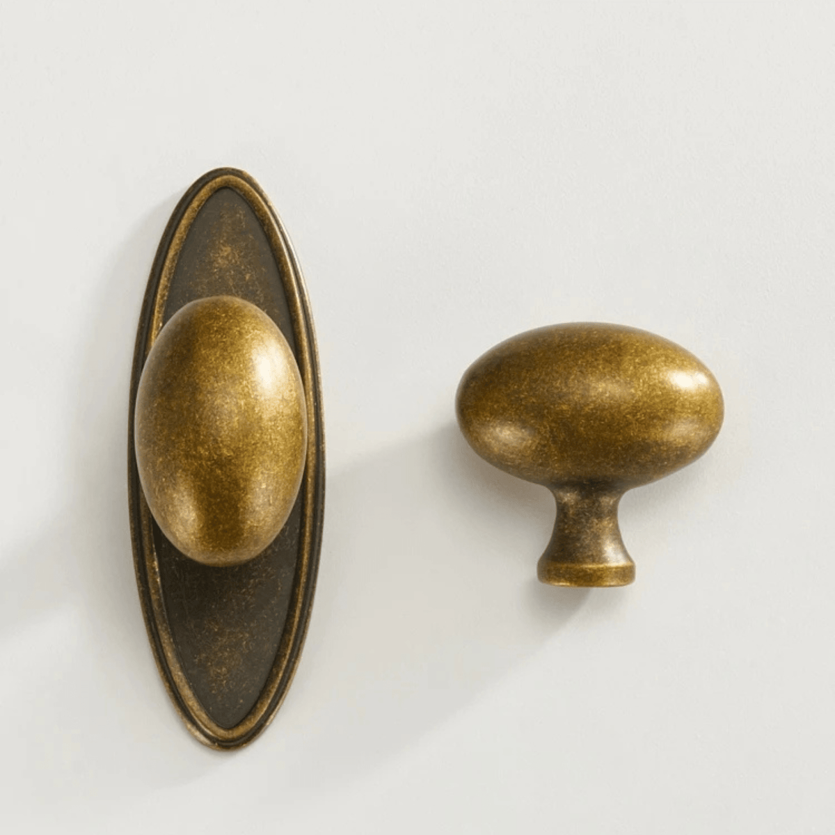 Bouton et poignée de meuble en laiton massif finition antique pour armoires et tiroirs, 2 tailles - Hommfer