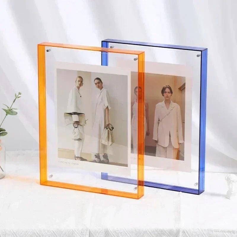 Cadre photo en acrylique de haute qualité à bord coloré vif pour mettre en valeur affiches et tirages artistiques - Hommfer