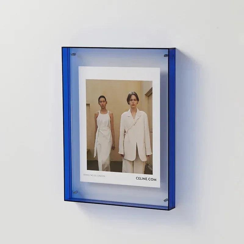 Cadre photo en acrylique de haute qualité à bord coloré vif pour mettre en valeur affiches et tirages artistiques - Hommfer
