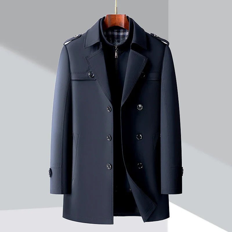 Calder Double-Breasted Overcoat with Mulberry Silk Insulation and Durable Technical Shell for Harsh Winter - Hommfer