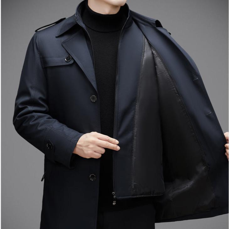 Calder Double-Breasted Overcoat with Mulberry Silk Insulation and Durable Technical Shell for Harsh Winter - Hommfer