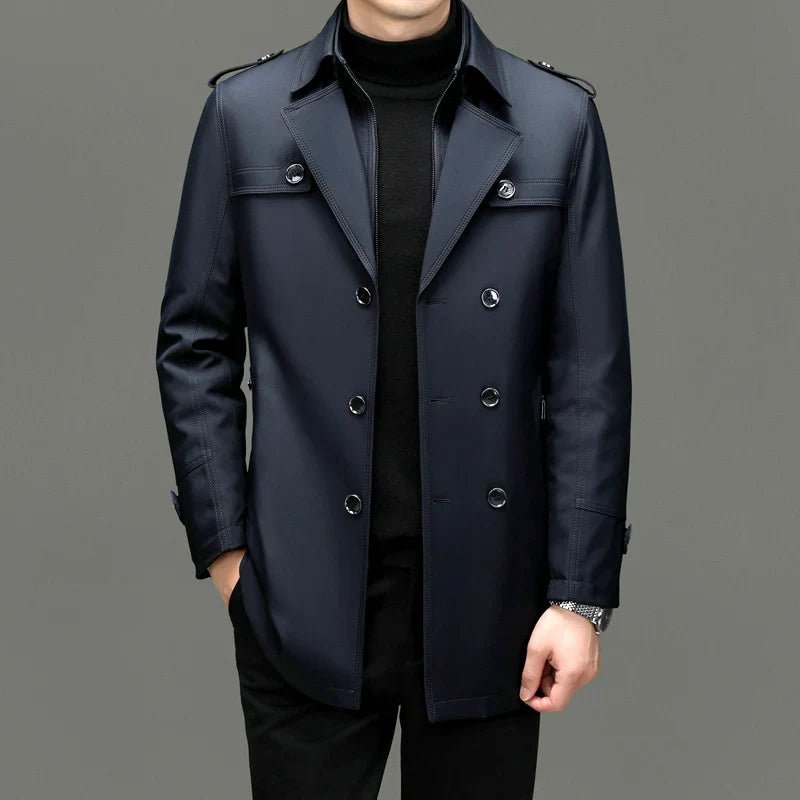 Calder Double-Breasted Overcoat with Mulberry Silk Insulation and Durable Technical Shell for Harsh Winter - Hommfer