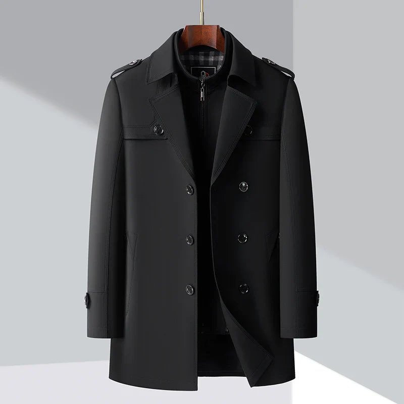 Calder Double-Breasted Overcoat with Mulberry Silk Insulation and Durable Technical Shell for Harsh Winter - Hommfer