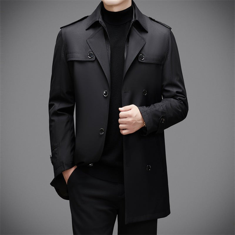 Calder Double-Breasted Overcoat with Mulberry Silk Insulation and Durable Technical Shell for Harsh Winter - Hommfer