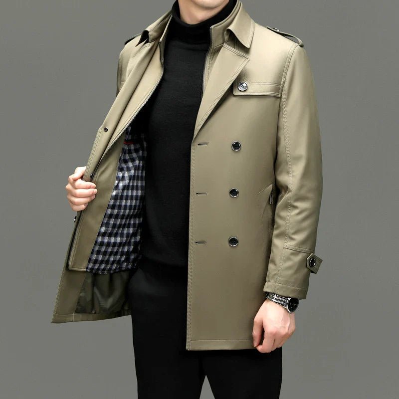 Calder Double-Breasted Overcoat with Mulberry Silk Insulation and Durable Technical Shell for Harsh Winter - Hommfer