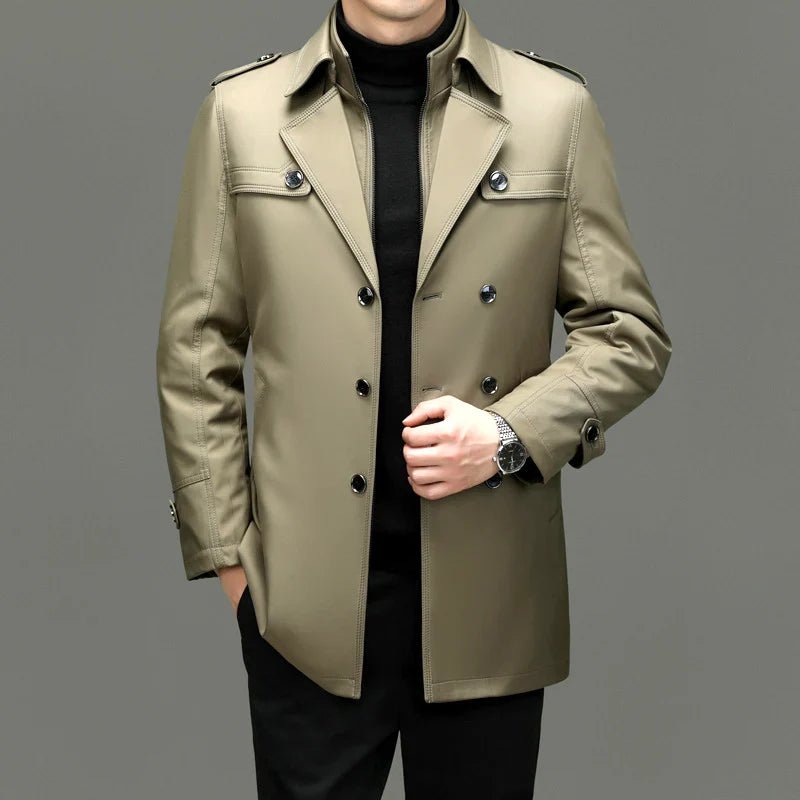 Calder Double-Breasted Overcoat with Mulberry Silk Insulation and Durable Technical Shell for Harsh Winter - Hommfer