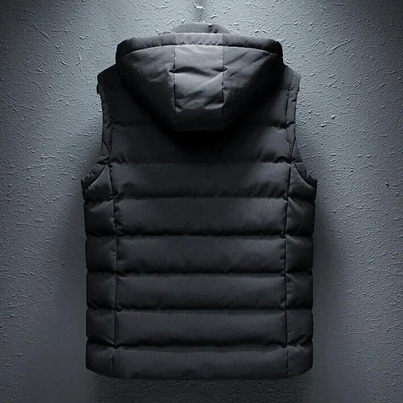 Calder Gilet isolant à capuche amovible résistant à l’eau et au vent pour chaleur et mobilité sans volume - Hommfer