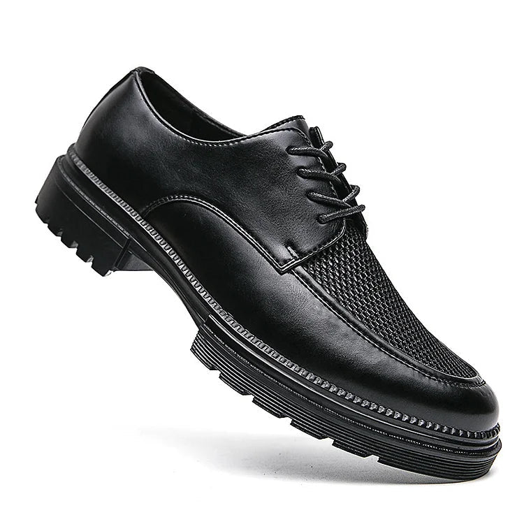 Calder Richelieus en cuir synthétique et maille respirante à bout pointu avec motif brogue et semelle coussinée - Hommfer