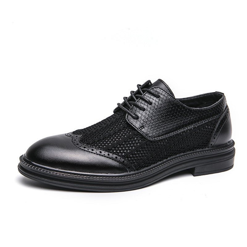 Calder Richelieus en cuir synthétique et maille respirante à bout pointu avec motif brogue et semelle coussinée - Hommfer
