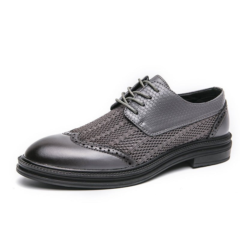 Calder Richelieus en cuir synthétique et maille respirante à bout pointu avec motif brogue et semelle coussinée - Hommfer