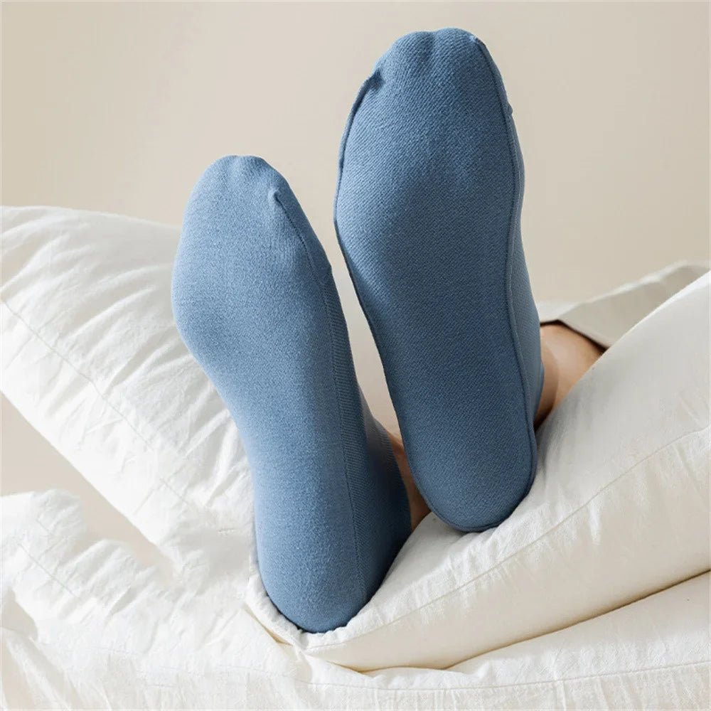 Chaussettes invisibles avec bandes en silicone au talon, semelle 100% coton, embout renforcé, lot de 6 - Hommfer