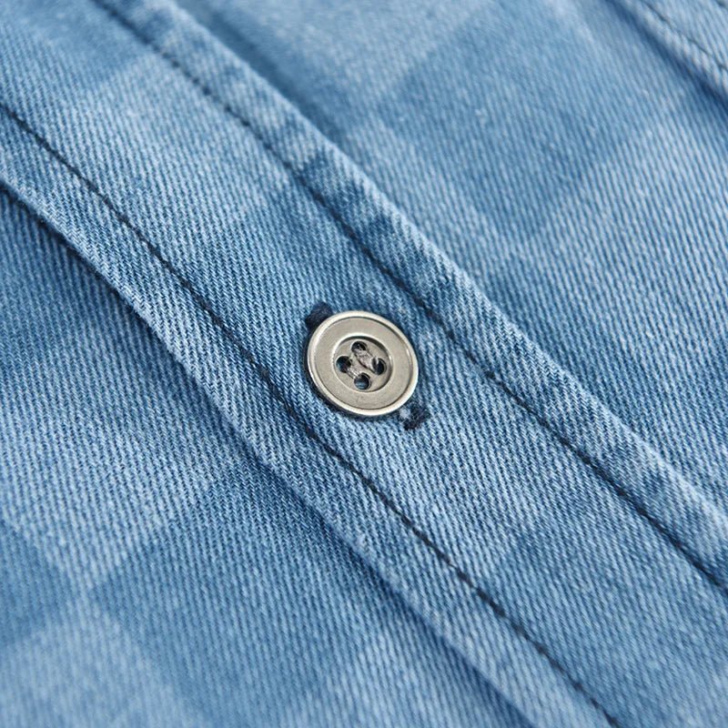 Chemise à carreaux bleu horizon en coton respirant pour un confort au quotidien - Hommfer