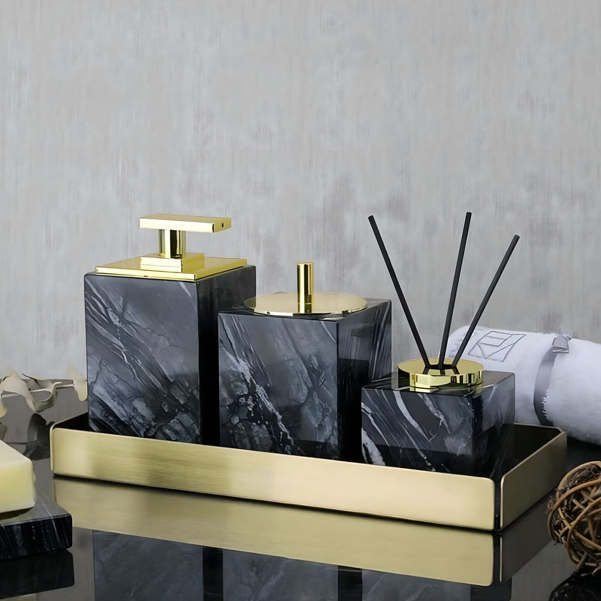 Claude Marble Bathroom Accessories Collection - Hommfer