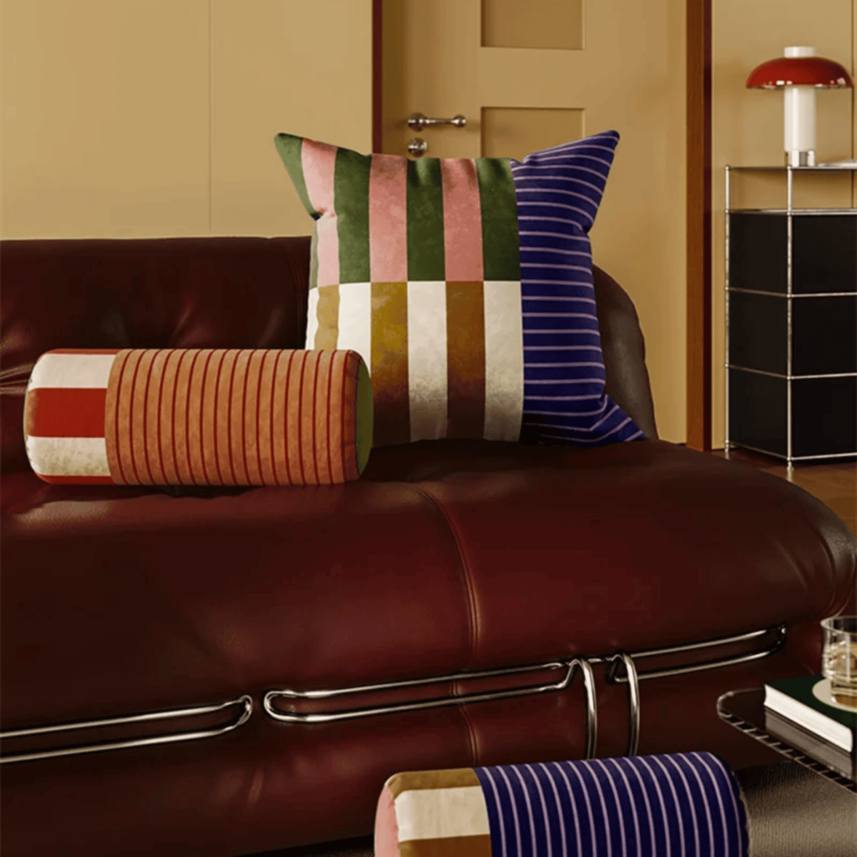Coussin rouleau en velours doux 20 x 45 cm avec housse amovible lavable pour cou, genoux et lombaires - Hommfer