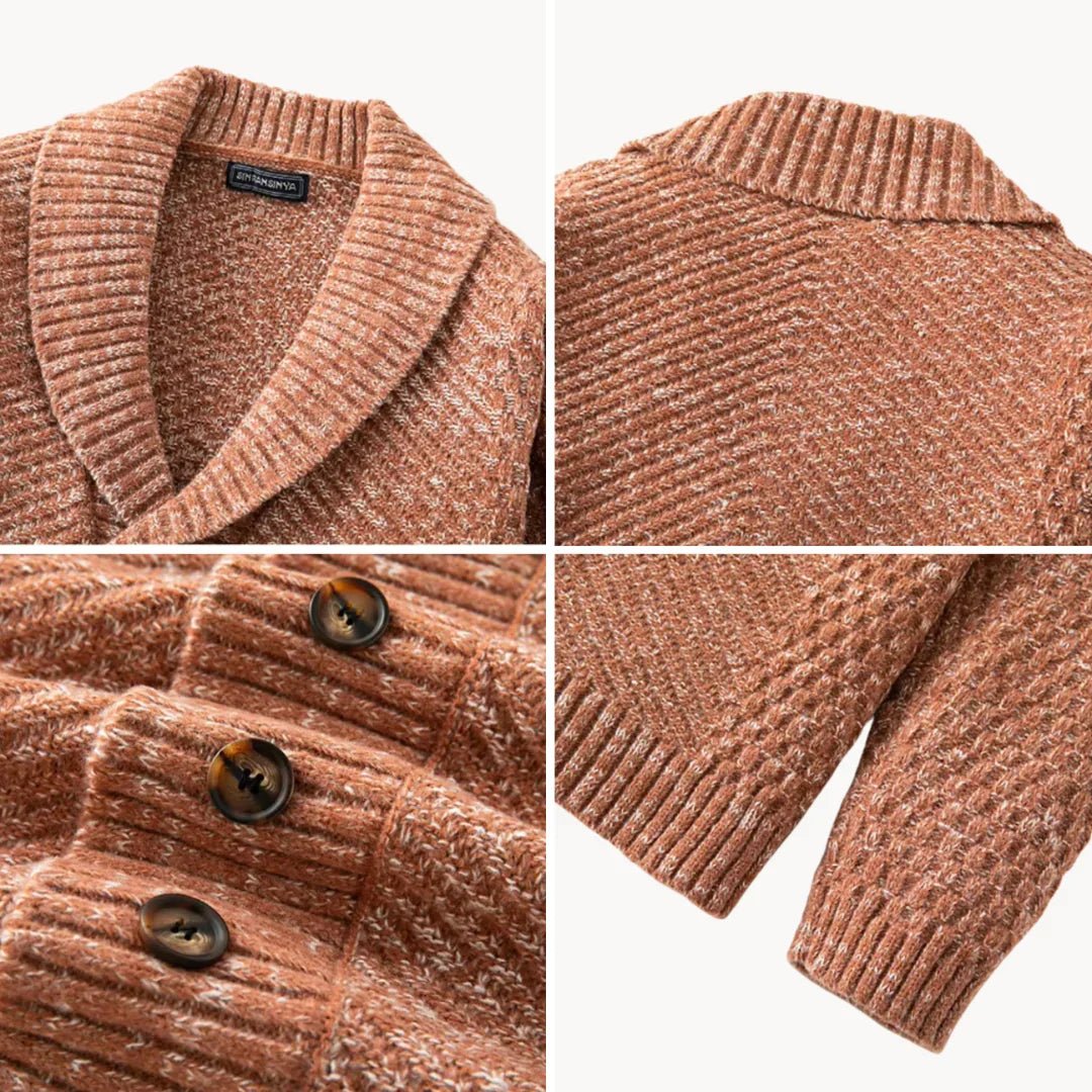Dorian Cardigan à col châle en maille douce et texturée pour superposer par temps frais - Hommfer