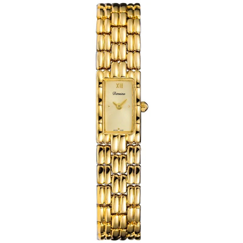 Elora Montre Rectangulaire en Acier Inoxydable, Cadran Sans Chiffres, Mouvement Quartz, Verre Minéral Renforcé - Hommfer