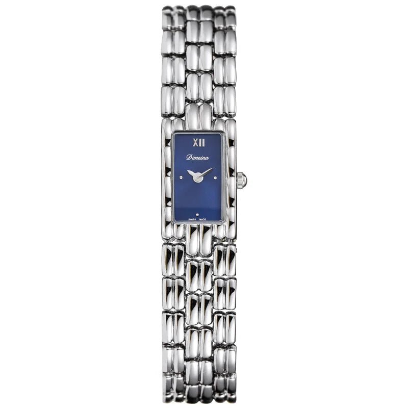 Elora Montre Rectangulaire en Acier Inoxydable, Cadran Sans Chiffres, Mouvement Quartz, Verre Minéral Renforcé - Hommfer