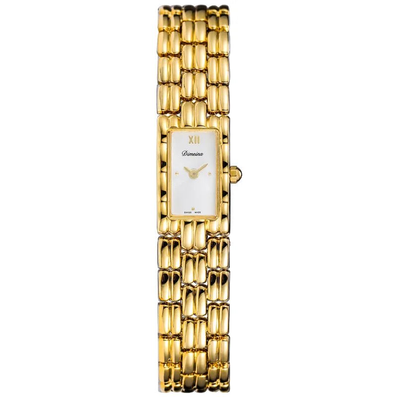 Elora Montre Rectangulaire en Acier Inoxydable, Cadran Sans Chiffres, Mouvement Quartz, Verre Minéral Renforcé - Hommfer