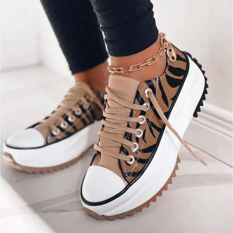 Elowen Canvas Platform Sneakers with Cushioned EVA Footbed and Rubber Sole - Hommfer