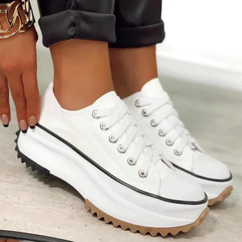 Elowen Canvas Platform Sneakers with Cushioned EVA Footbed and Rubber Sole - Hommfer