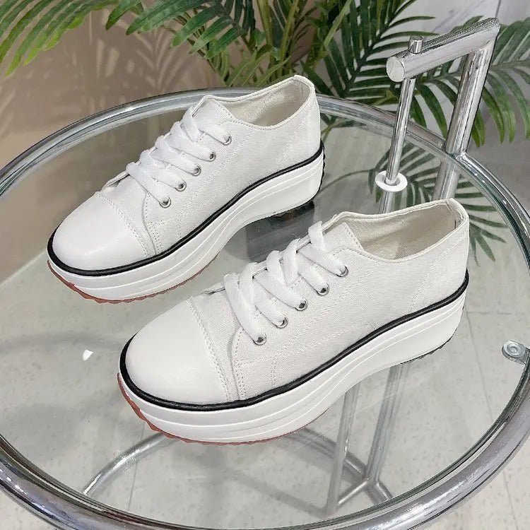 Elowen Canvas Platform Sneakers with Cushioned EVA Footbed and Rubber Sole - Hommfer