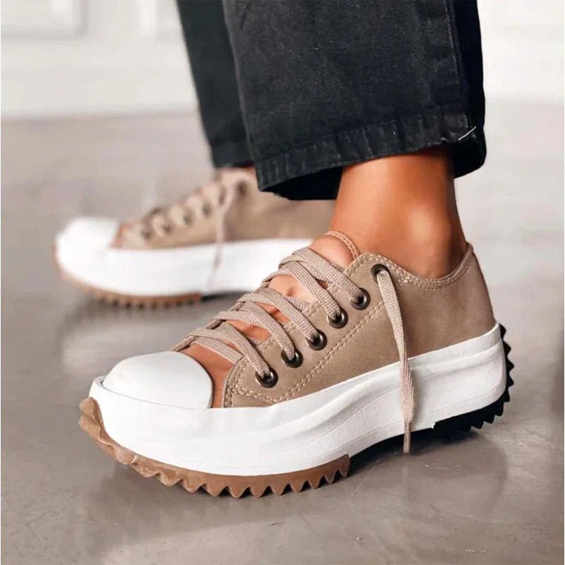 Elowen Canvas Platform Sneakers with Cushioned EVA Footbed and Rubber Sole - Hommfer