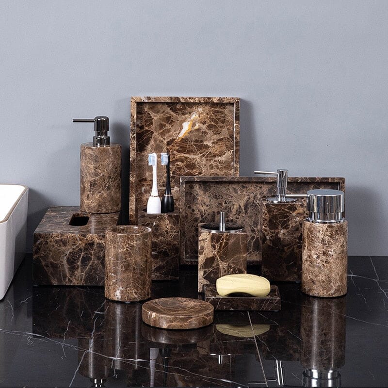 Emperador Dark Marble Bathroom Collection - Hommfer