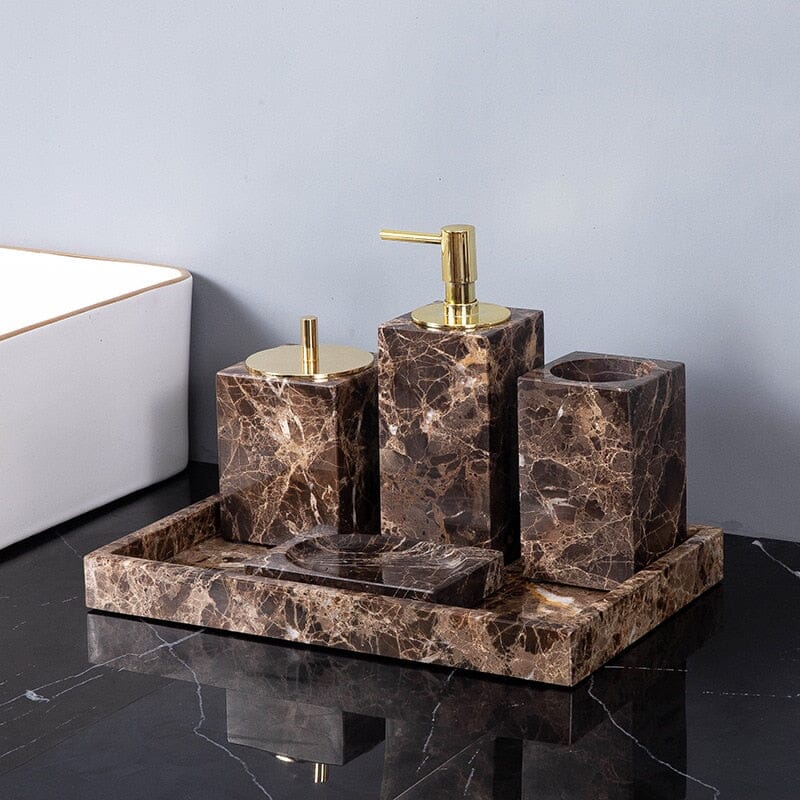 Emperador Dark Marble Bathroom Collection - Hommfer