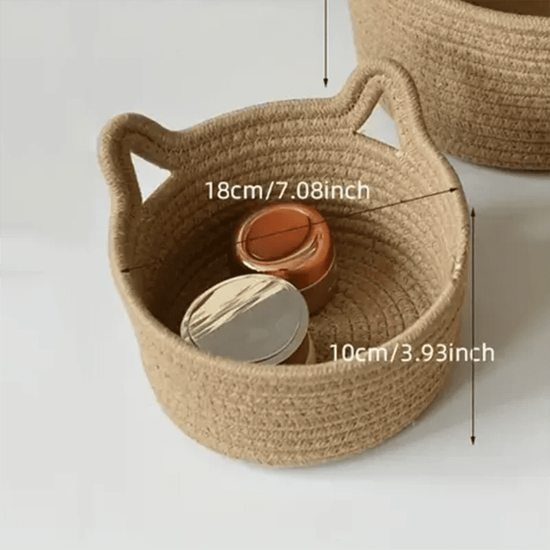 Féline Panier de Rangement en Forme de Chat pour Bureau et Maison, range petits objets et jouets de chat - Hommfer