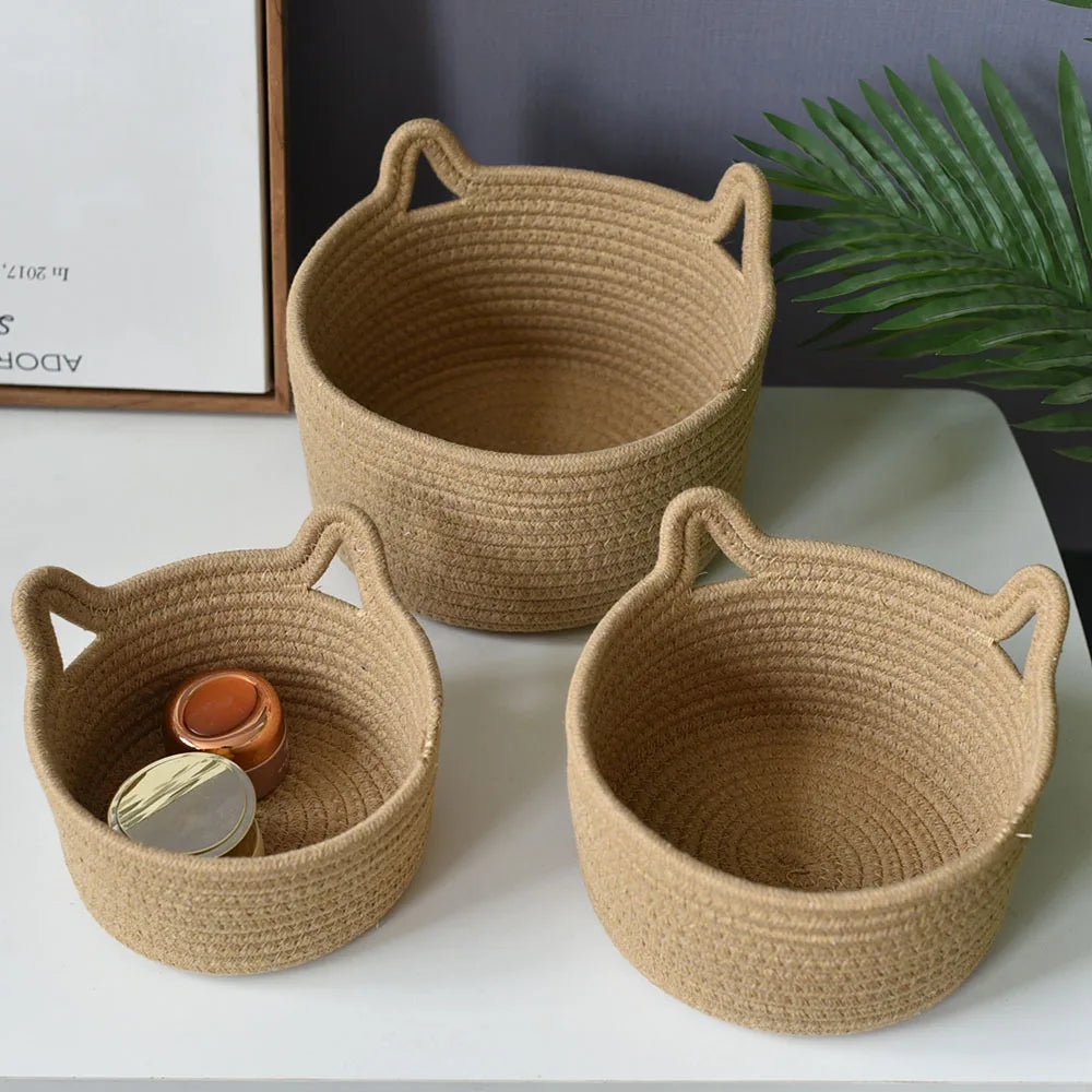 Féline Panier de Rangement en Forme de Chat pour Bureau et Maison, range petits objets et jouets de chat - Hommfer