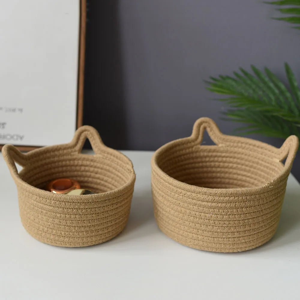 Féline Panier de Rangement en Forme de Chat pour Bureau et Maison, range petits objets et jouets de chat - Hommfer
