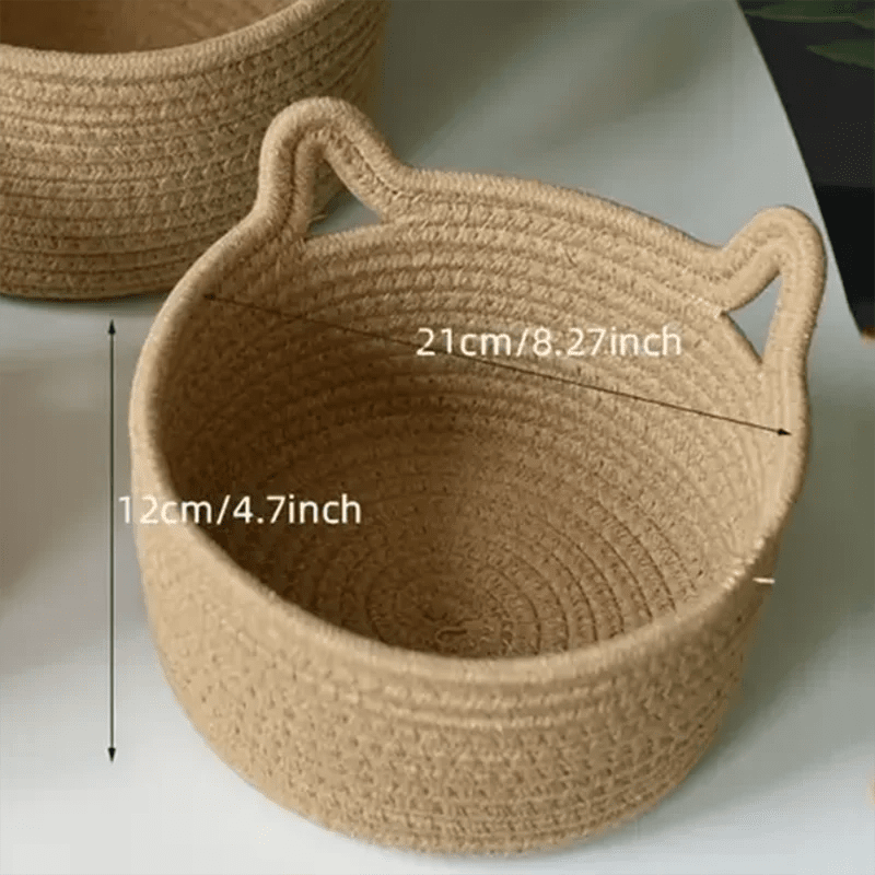 Féline Panier de Rangement en Forme de Chat pour Bureau et Maison, range petits objets et jouets de chat - Hommfer