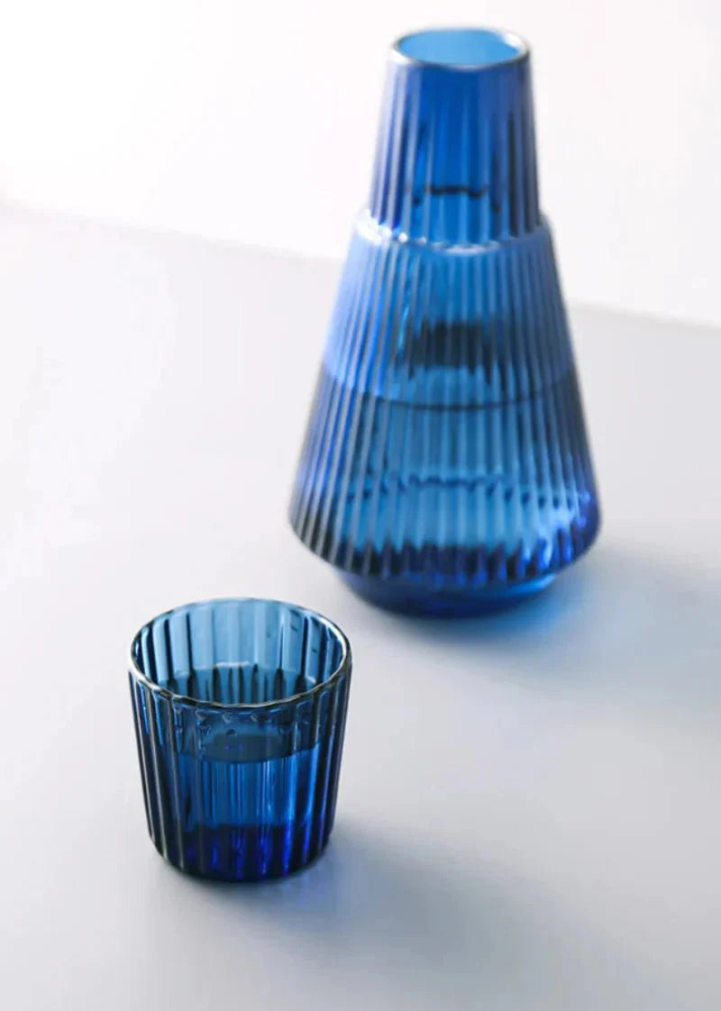 Hommfer – Carafe et Tasse Plissées en Verre Borosilicaté pour la Cuisine