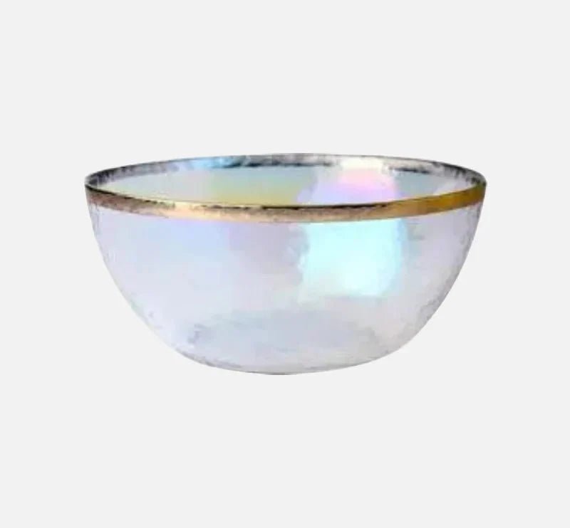 Hommfer – Assiette en Verre avec Bol et Bord Doré - Hommfer