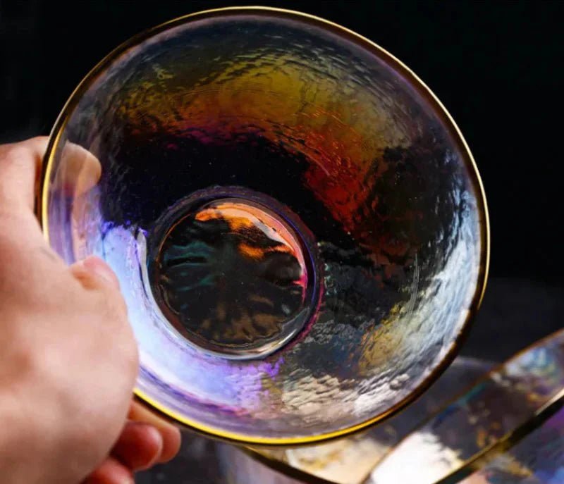 Hommfer – Assiette en Verre avec Bol et Bord Doré - Hommfer
