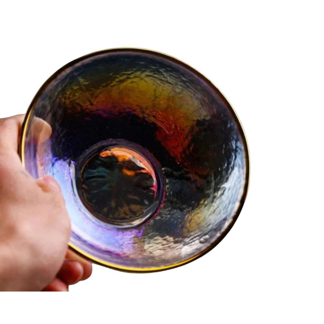 Hommfer – Assiette en Verre avec Bol et Bord Doré - Hommfer