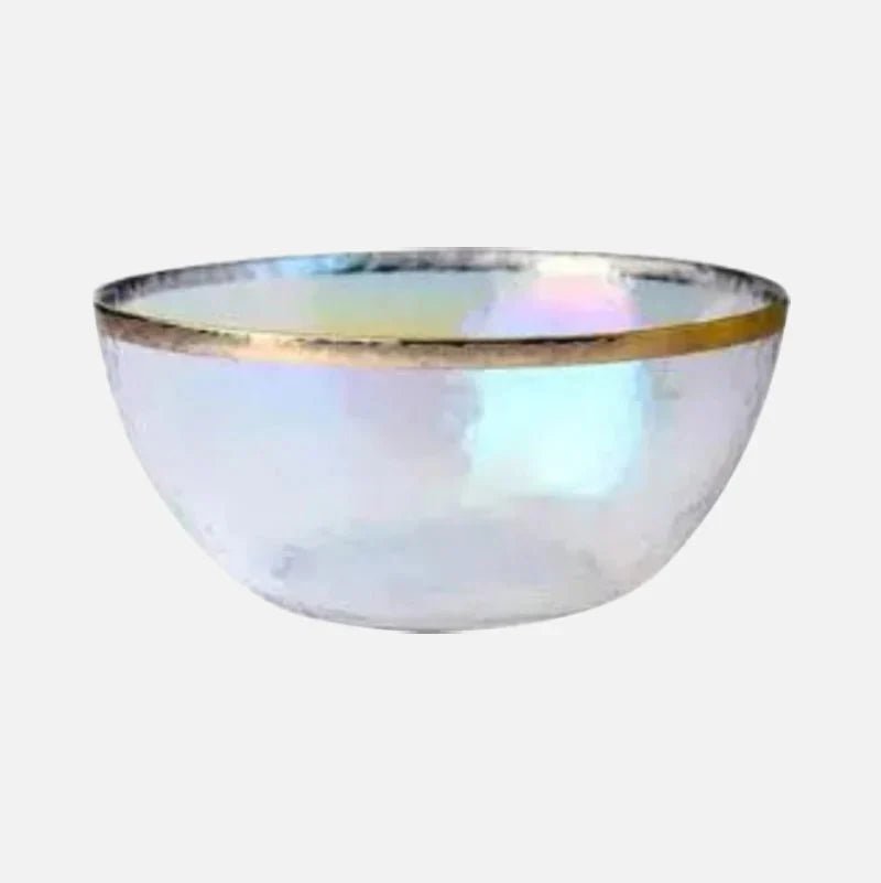 Hommfer – Assiette en Verre avec Bol et Bord Doré - Hommfer