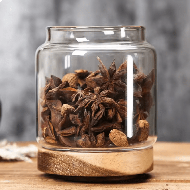 Hommfer – Bocaux en Verre Empilables avec Couvercle en Bois - Hommfer