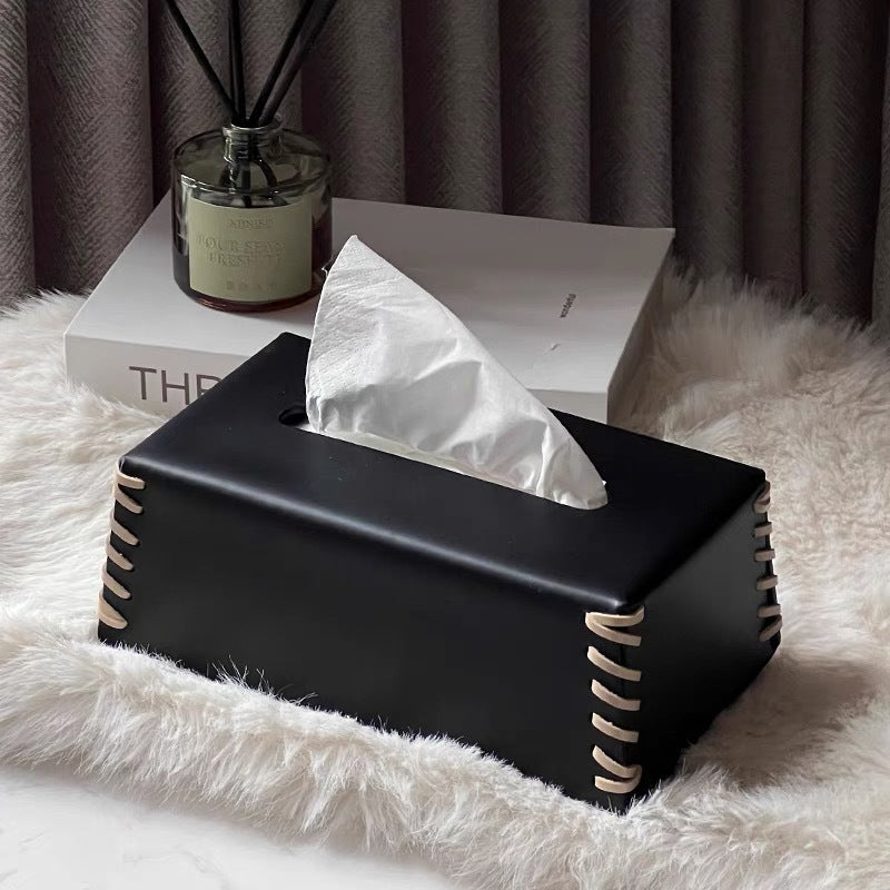 Hommfer – Boîte à Mouchoirs de Luxe en Cuir Tressé - Hommfer