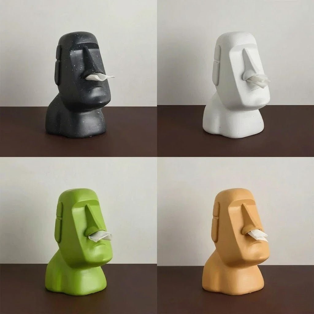 Hommfer – Boîte à Mouchoirs Sculpturale Elégante Inspirée des Moaï - Hommfer