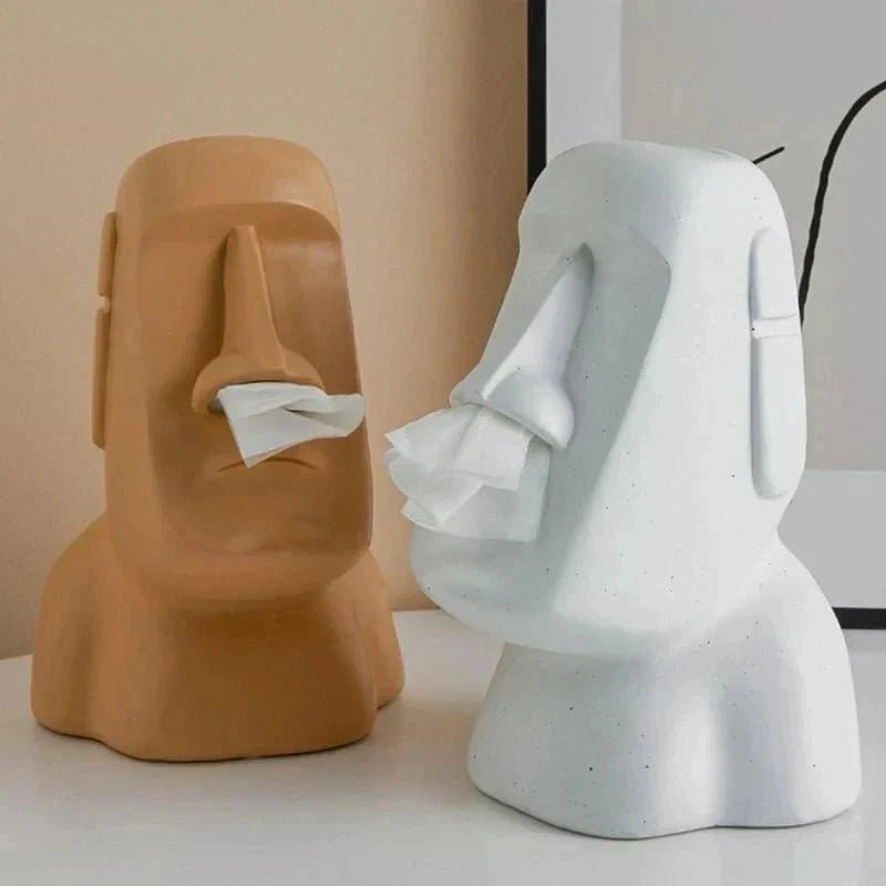 Hommfer – Boîte à Mouchoirs Sculpturale Elégante Inspirée des Moaï - Hommfer