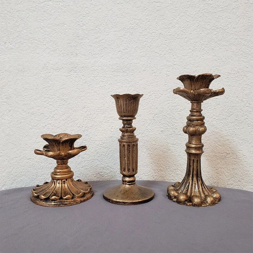 Hommfer – Bougeoir Rustique Doré au Style Élégant et Intemporel - Hommfer