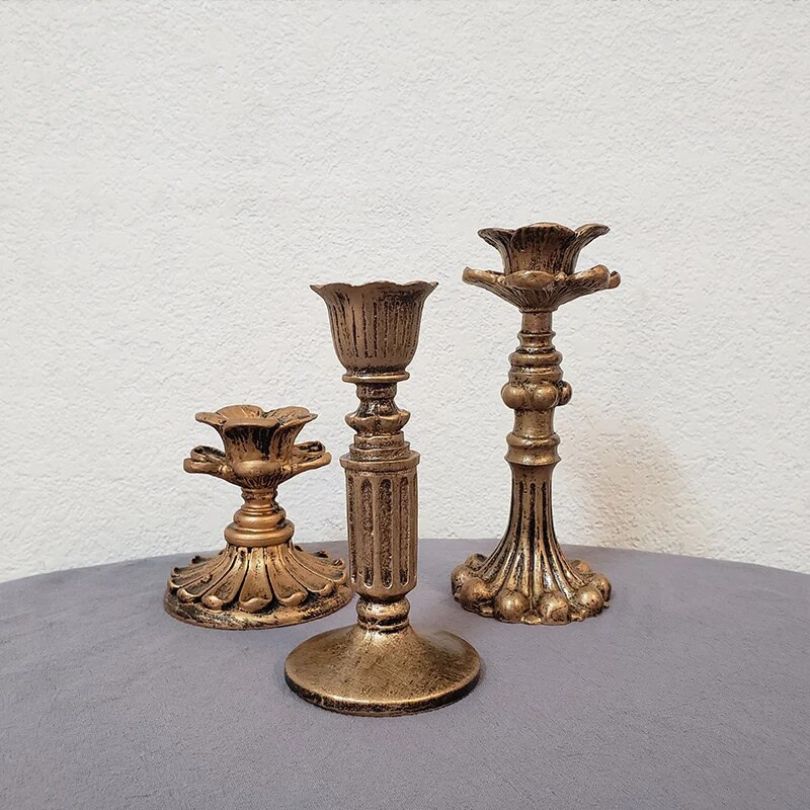 Hommfer – Bougeoir Rustique Doré au Style Élégant et Intemporel - Hommfer