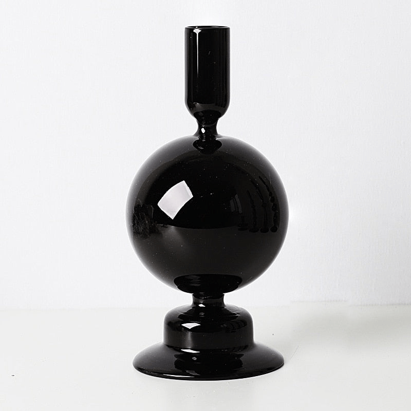 Hommfer – Bougeoirs Élégants en Verre Noir - Hommfer