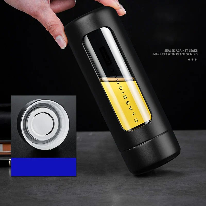 Hommfer – Bouteille en Verre Double Paroi avec Couvercle Isotherme - Hommfer
