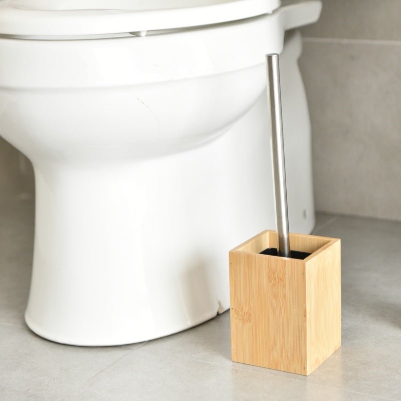 Hommfer – Brosse de Toilette en Bambou avec Manche en Acier Inoxydable - Hommfer