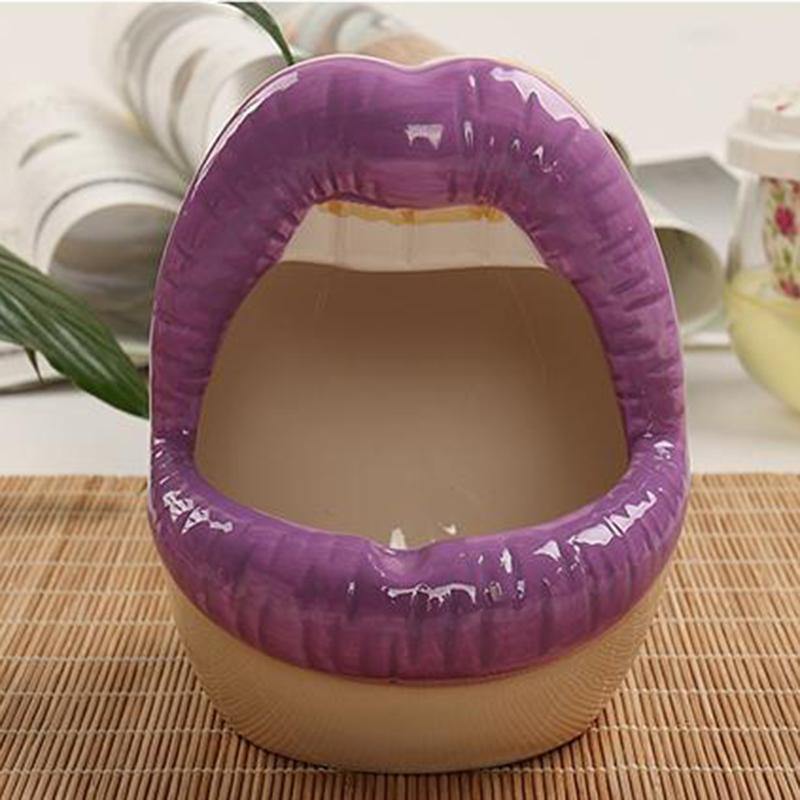 Hommfer - Cache - Pot en Céramique Forme Lèvres pour le Salon - Hommfer
